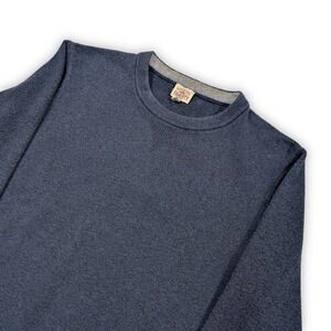 Faherty Jackson Crewneck Sweater Mens Medium Navy Blue Stretch Cotton Blend